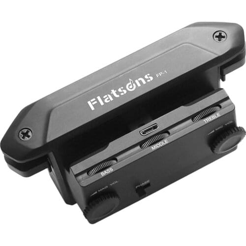Flatsons FP-1 Multi-functional Acoustic Guitar Pickup Double Pickups with Mic Bass Middle Treble Volume Reverb Chorus Controls