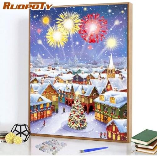 RUOPOTY Snow fireworks Paints By Numbers acylic Paints 50*70 Boards By Numbers Drawing Art Unique Gift Wall Decor