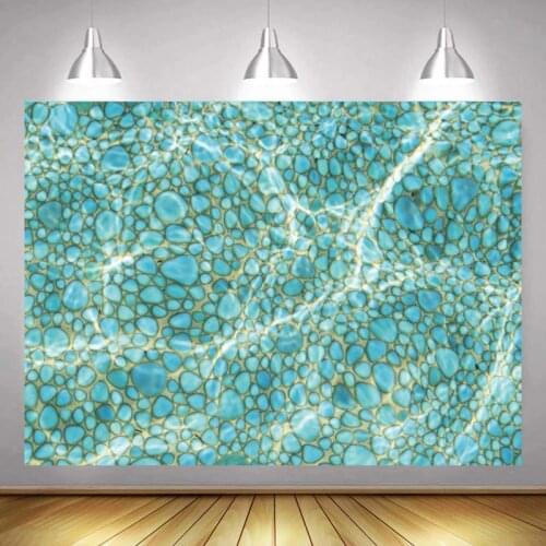 Crystal Clear Pool Water Cobblestone Under Photo Background Newborn Baby Shower Kids Portrait Summer Backdrop Photography