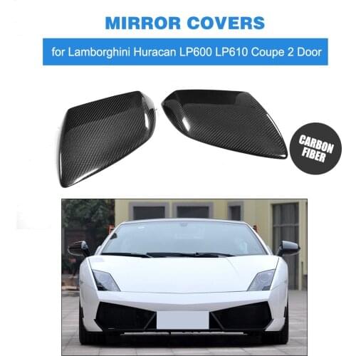 Carbon Fiber Rearview Mirror Cap Covers Trim for Lamborghini Huracan LP600 LP610 Coupe 2 Door Add On Style