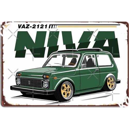 Lada Niva Vaz 2121 Metal Sign Club Party Funny Garage Club Plaques Tin Sign Poster