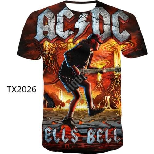 2021 Summer Mens T-shirt AC DC 3D Printed Summer Brand T-shirt Mens Fashion New T-shirt Funny Casual T-shirt