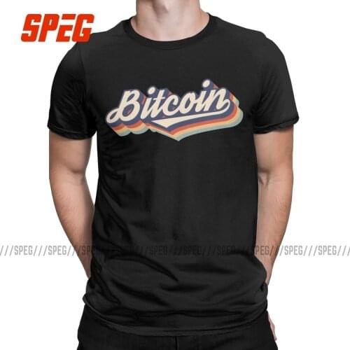 Men Bitcoin Retro Crypto Currency T Shirt Cotton Clothing Vintage Short Sleeve Crewneck Tees Adult T-Shirts