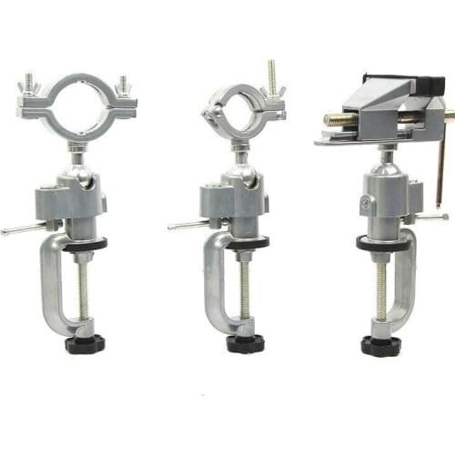 360 Degree Rotating Table Vise Multifunctional Aluminium Alloy Swivel Bench Vise Clamp Electric Drill Stand Rotating Tool
