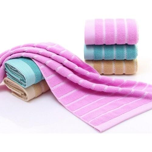 New Arrivals Simple interval stripe Towel Wipe hand Wash face Take bath Towel 100% cotton eco-friendly Towel Retail wholesale