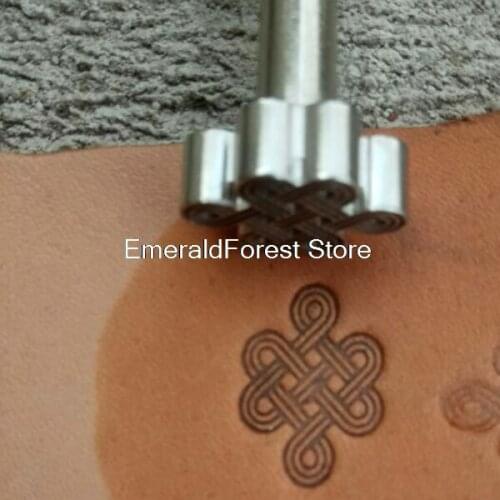 Leather carving printing tools DIY hand carved steel Happiness knot China knot thousands of knots 22mm*15mm