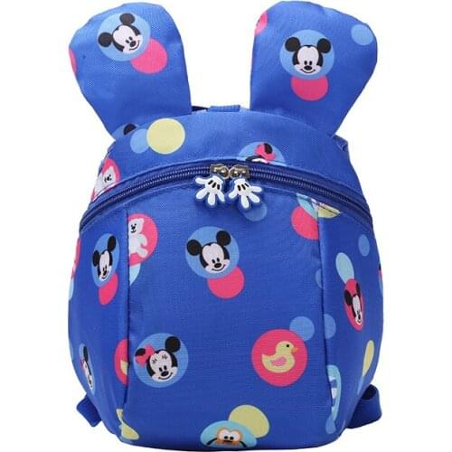 Kindergarten Cartoon Mickey Minnie Mouse Plush Backpack Boys and Girls Cute Anpanman Travel Anti-lost Snack Bag for 2-5 Years