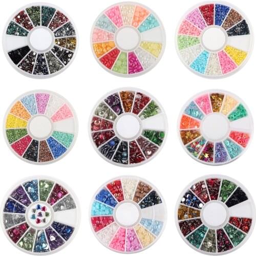 Semicircle imitation perline colorate pearl boxed phone DIY nail drill fruit piece of jewelry perlen schmuck diy set