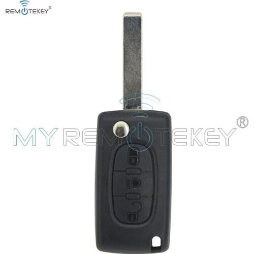 Remtekey CE0523 Flip remote key shell case for Citroen Peugeot hu83 3 button middle Light button