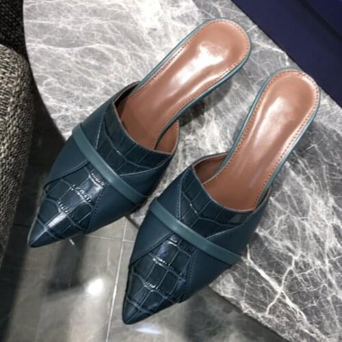Women Summer Shoes Female Concise Slippers Fashion High Heels Chaussure Career Pointed Toe Shoes Ladies Black Slides Outdoor