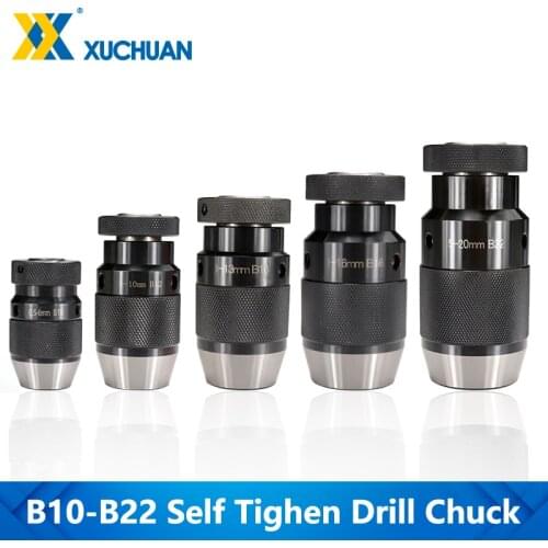 Keyless Drill Chuck Self Tighten Automatic Locking B10/B12/B16/B18/B22 For Machine Drill Bit Collet Chuck