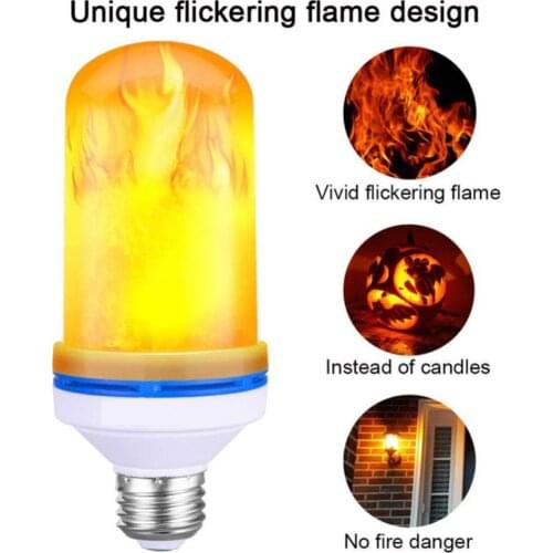 Flame Effect LED Bulb Flickering Fire Wall Light Lamp For Party Garden Yard Christmas Decor Lights E27 Flamme Ampoule new 4 mode