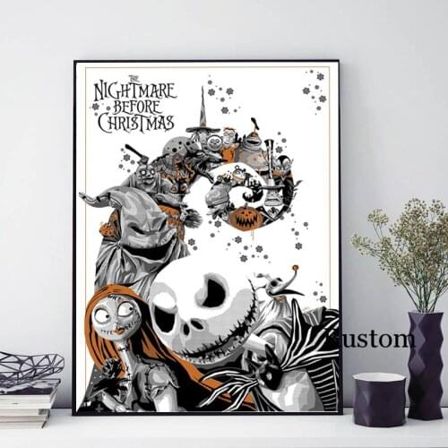 Horror Poster Happy Halloween Canvas Wall Art Pumpkin Lantern Decoration for Home Painting for Interior Loft Decor Frameless