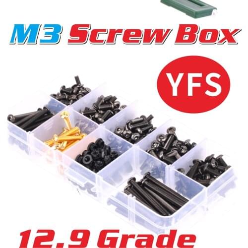YFS 6-30mm M3 Screw Box Hexagon screws 12.9 Grade RC buggy drift truck Crawler Scale Repair Upgrade Or RC Drone FPV Racing