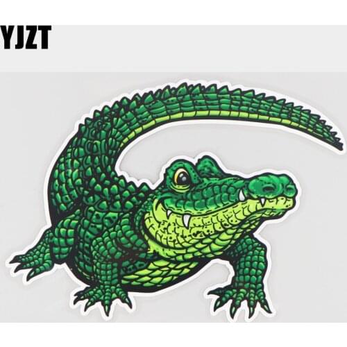 YJZT 17.8×12.6CM Alligators Cartoon Body Decoration Car Stickers Creative Rear Windshield Decals 21A-1024
