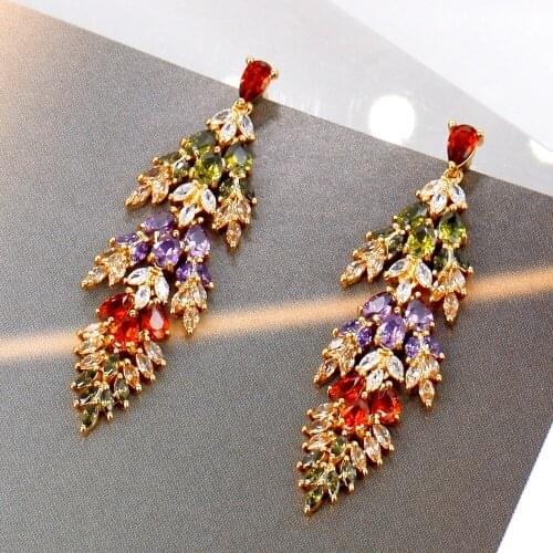 Bride Talk Trendy Popular Crystal Women Earring Cubic Zirconia Luxury Fashion Jewelry For Wedding Banquet Super Quality Gift