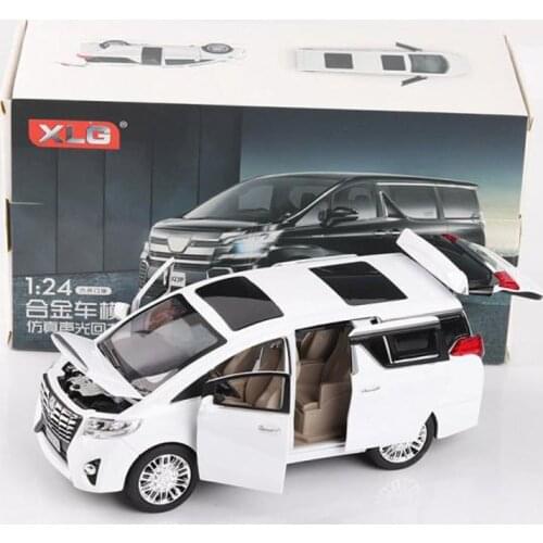 1:24 Scale For Toyota Alphard Diecast Model Car Pull back sound light Kids Toys Collection Limousine New in Box White/Black