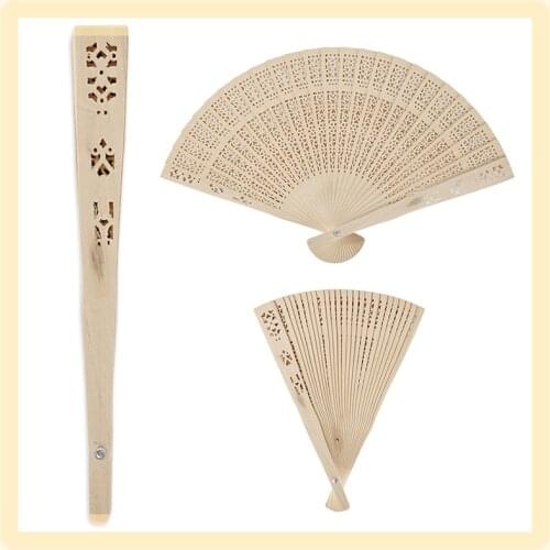 1PC Hollow Out Bamboo Wooden Carved Hand Fans Folding Wedding Crafts Decoration Gifts Household Decorative Fans Dropshipping