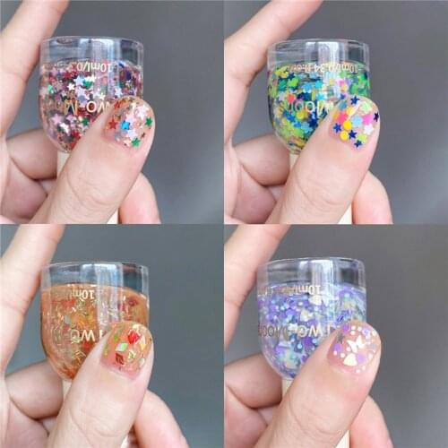 10Ml Sequins Nail Polish Free Baking Lasting Quick-Drying Non-Tearable Nail Varnish Irregular Sequins Manicure Nail Decoration