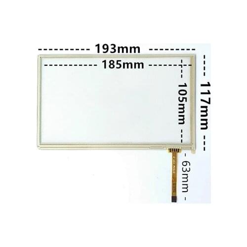 193*117 new 8 inch 5 wire resistance touch screen industrial control computer LCD touch screen 193*117