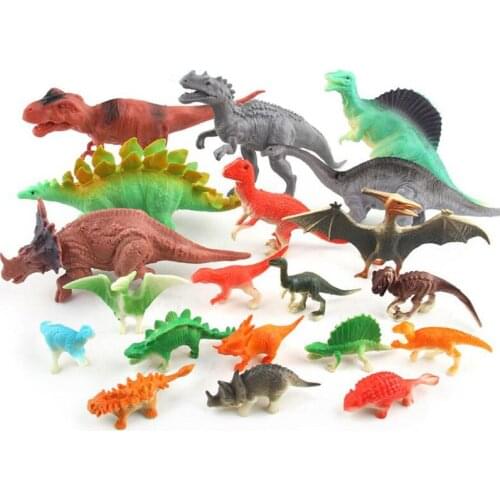 20PCS Simulated Animal Dinosaurs Model Kids Toys Dinosaur Figure Doll Suit Intelligence Toys Tyrannosaurus
