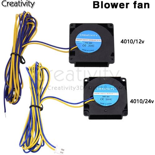 4010/5015 Fan 24V/12V Blower Turbo 3D Printer Parts Super Silent Cooling Plastic Parts 2 Pin for for Ender 3 Extruder 3D Printer