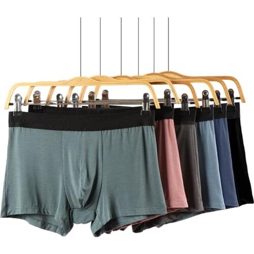 5PCS/Lots Plus Size Sexy Men Boxer Shorts Seamless Bugle Pouch Underwear Homewear Panties Boxershorts Calzoncillo Hombre Trunks