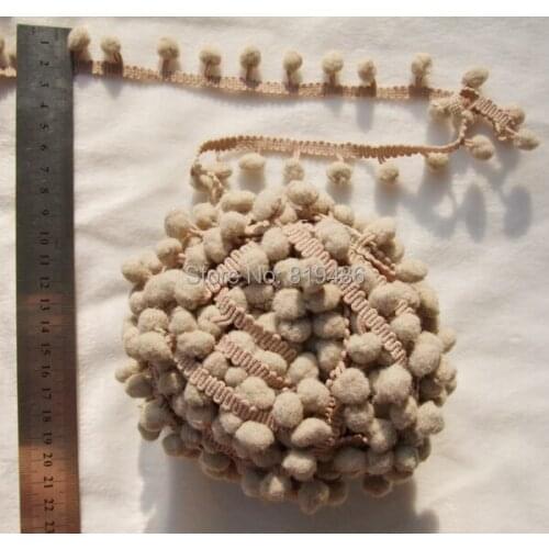 5Yards/Lot Camel color cute PomPom fringe trim draper ball Accessories sew 0.8" ball