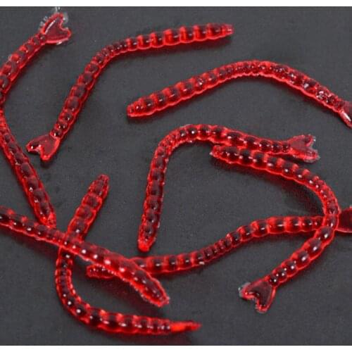 50PCS/Lot Smell red worm lures Red Earthworm Maggot Soft Plastic Fishing Lure Artficial Bait Bionic Worm Fishy smell for Fishing