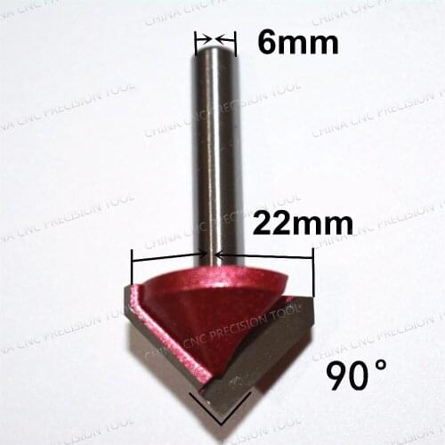 6mm*22mm*90degrees,Freeshipping CNC solid carbide 3D End Mill,tungsten steel woodworking insert router bit,wood tools,3D V Bit