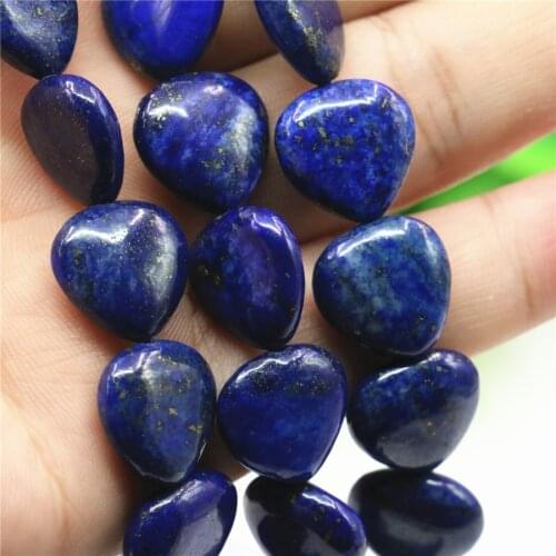 Natural Fashion Free Shipping 15mm Blue Lapis Lazuli Stone Heart Diy Loose Beads Womens Christmas Jewelry Gift 15inch B603