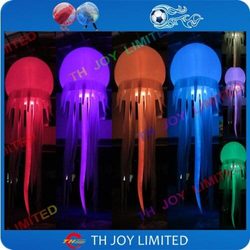 Free air shipping LED lighting inflatable jellyfish balloon for sale, advertising hanging inflatable balloons