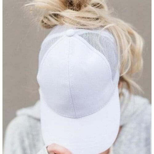 Baseball Cap Casual Sport Caps Ladies Vacation Snapback Cotton Comfort Summer Hats Adjustable Open Hole Messy Bun Hats