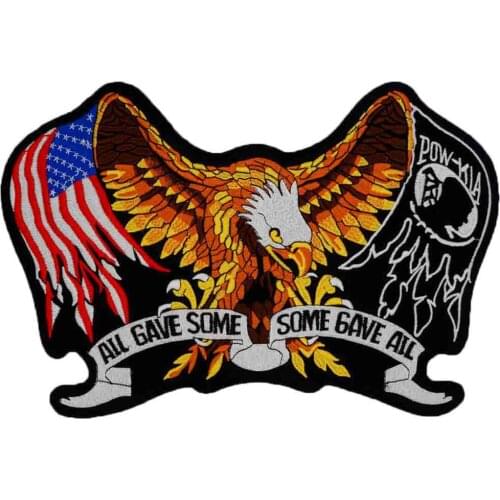 Large us army all gave some eagle Embroidered Sewing Label punk biker Patches Clothes Stickers Apparel Accessories Badge