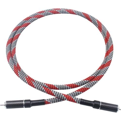 Digital Audio Coaxial Cable Carbon Fiber RCA Plug for Amplifier Front and Rear
