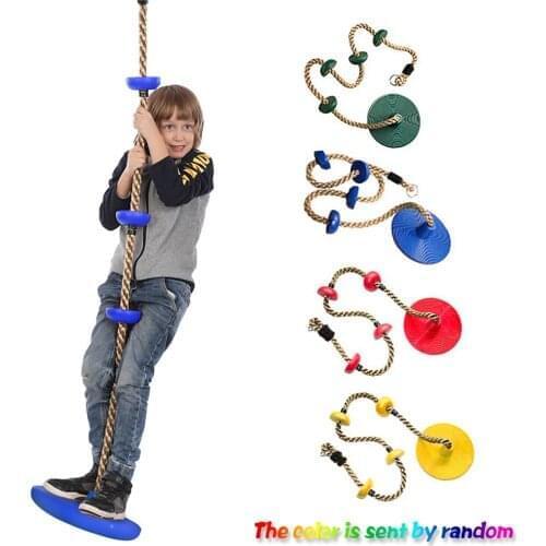 Kids Tree Swing Climbing Rope with Platforms,Disc Tree Swing Seat,Outdoor Indoor Swings and Swing Set Accessories