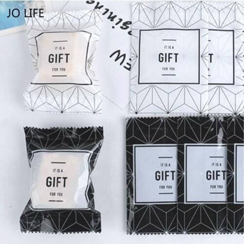 JO LIFE 100PCS/SET Hand-Made Sugar Nougat Bag Candy Packaging Snack Cookies Snowflake Crispy Cake Baking Gift Bags