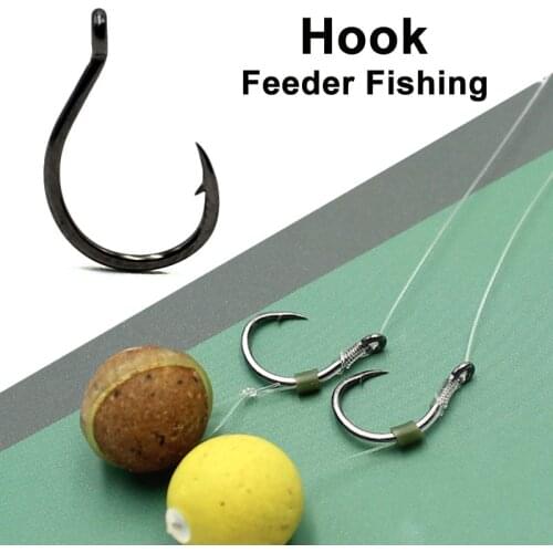 20PCS Carp Hook for Feeder Fishing Japan High Carbon Steel Barbed Fishhook Chod Hair Rigs Hooks Tackle