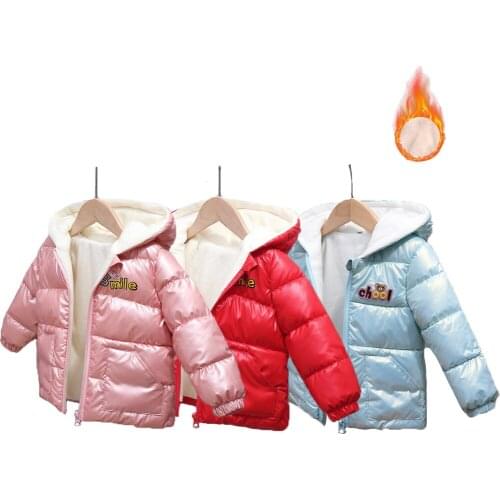 2021 New Plus Velvet Thick Keeping Warm Girls And Boys Jacket Variety Hooded Heavy Coat For Kids Children Birthday Present