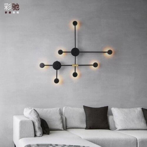 Loft lustres bedroom light luminaria wood iron bedroom dining room corridor espelho lampara pared wall lamp