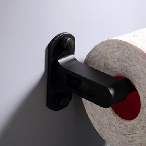 Matt black toilet paper holder paper holder rack roller bathroom kitchen toilet paper holder hanger free punch or punch aluminum