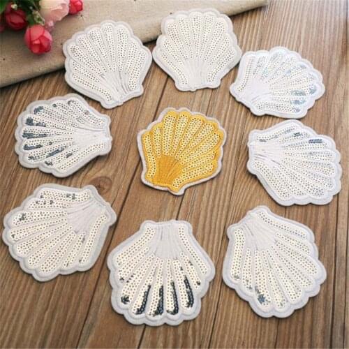 Maxsin 1 Pcs High Quality Embroidery Sequins Shell Patch High-end Clothing Accessories DIY Decals Decorative