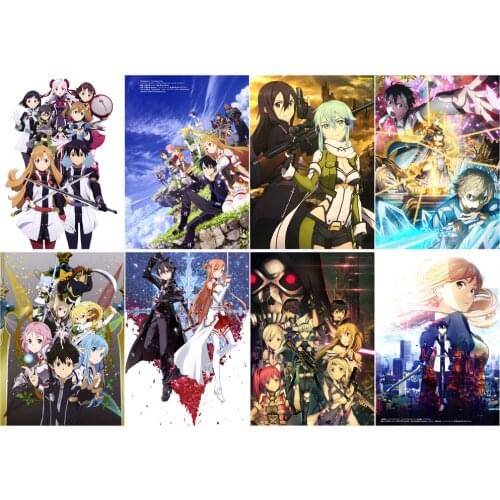 Sword Art Online Polypropylene A3 8 pieces Posters wall poster PPP024