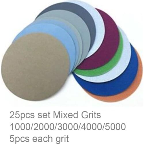 Sand Paper - 25pcs Hook Loop Sanding disc 3 Inch 1000 2000 3000 4000 5000 Grit For Polishing Wheel Cleaning Tools