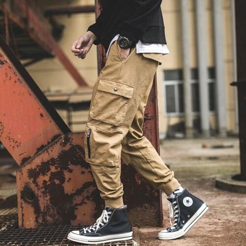 2021 overalls mens new casual loose pockets decorative beam feet tide brand