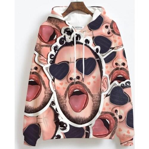 New 2022 Autumn Winter Malone Face All Over Print Hawaiian Hoodies