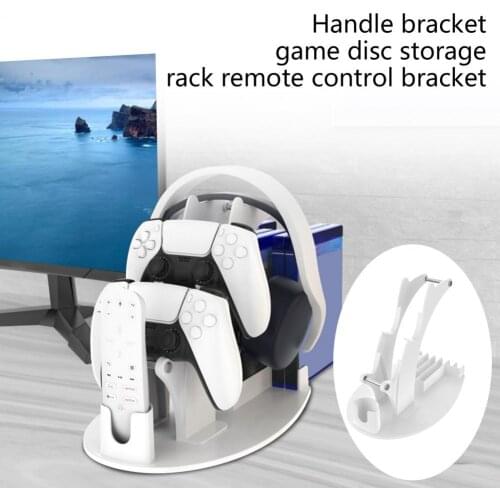 New PS5 controller stand headset hanger remote control game discs storage rack holder for PS5 / PS4 / XBOX / NS switch