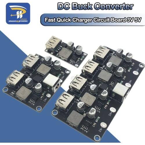 KC24 QC3.0 1 2 4 Way DC-DC Buck Converter Charging Step Down Module 6-32V 9V 12V 24V to Fast Quick Charger Circuit Board 3V 5V