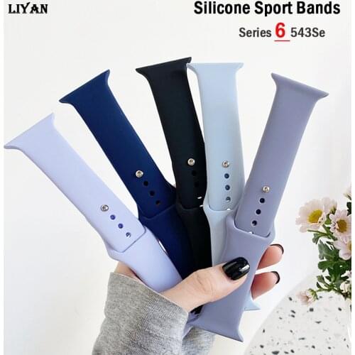 Strap For Apple Watch band 44mm 42mm iWatch 40mm 38mm silicone watchband rubber bracelet for correa apple watch serie 5 4 3 Se 6