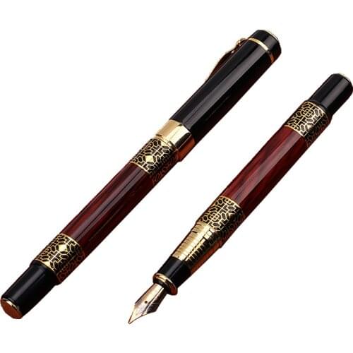 1pc High Quality Classical Fountain Pen Wood Grain High-grade Business Pen Metal Signature Fountain Pen Ballpoint pen Stationery